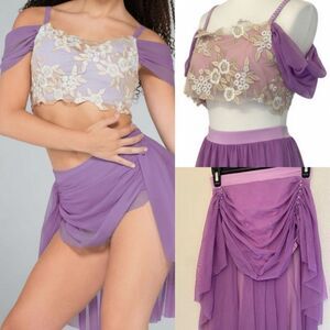 Kelle dance lyrical solo costume purple 2 piece ENDLESS SUMMER Teen XSA adult